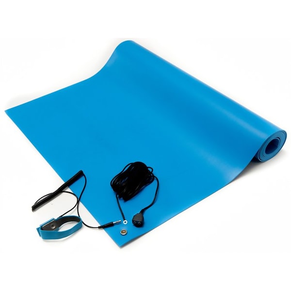 ESD Anti-Static Table Mat Kit, 3 Ft. x 3 Ft., Blue